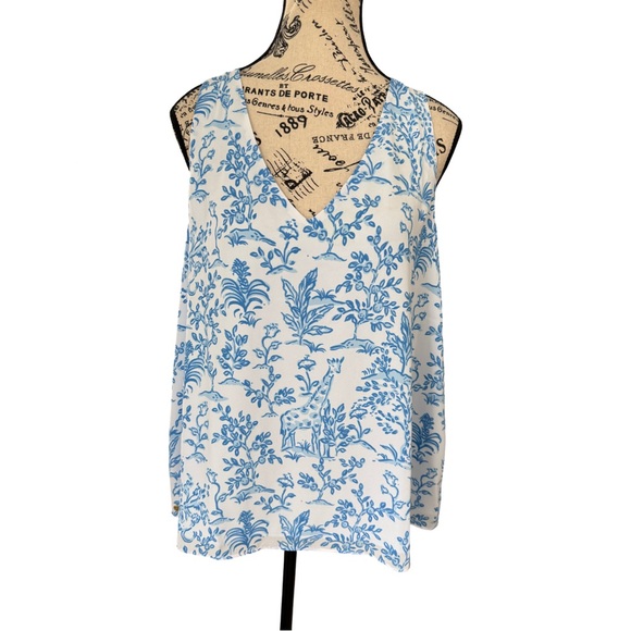 Lilly Pulitzer Florin Straight Hem Tall Tales Top NWT Size XL - Picture 3 of 8